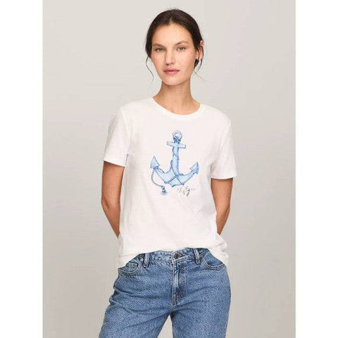 Tommy Hilfiger BOLD ANCHOR LOGO T-SHIRT - White [CA 10309041] - STT Mall HK 靚太網購