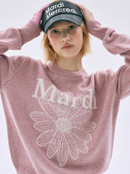 韓國 Mardi Mercredi Tweed Mardi Flower Knit Pullover【MM231】