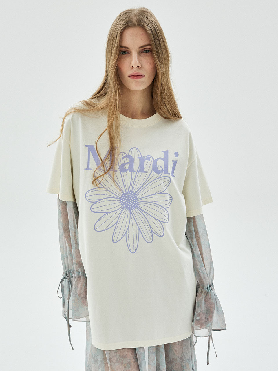 韓國 Mardi Mercredi UNISEX TSHIRT FLOWERMARDI【MM075】