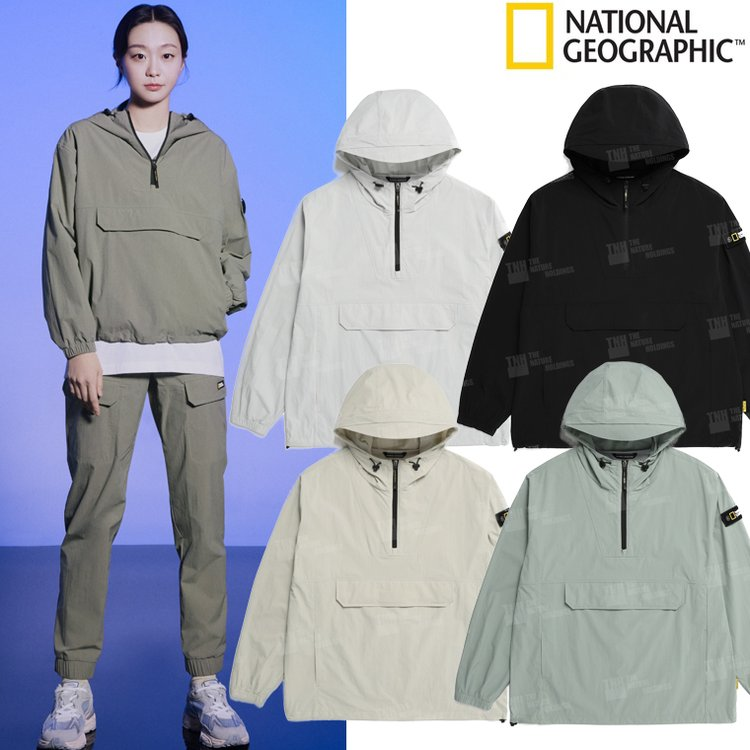 韓國 National Geographic Adelie Lightweight Woven Stretch Long Sleeved Anorak Jumper【NG326】