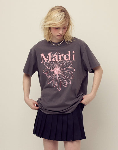 韓國 Mardi Mercredi UNISEX TSHIRT FLOWERMARDI【MM075】