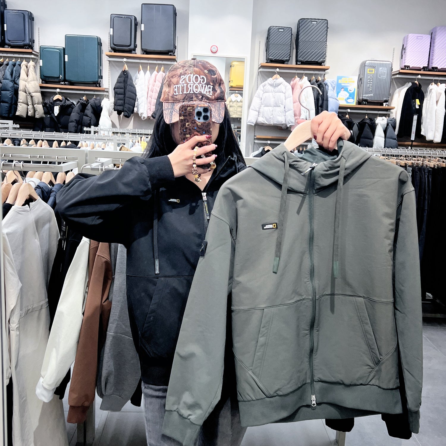 韓國 National Geographic Archelon Double Warm Fleece Woven Hooded Zip-Up【NG206】