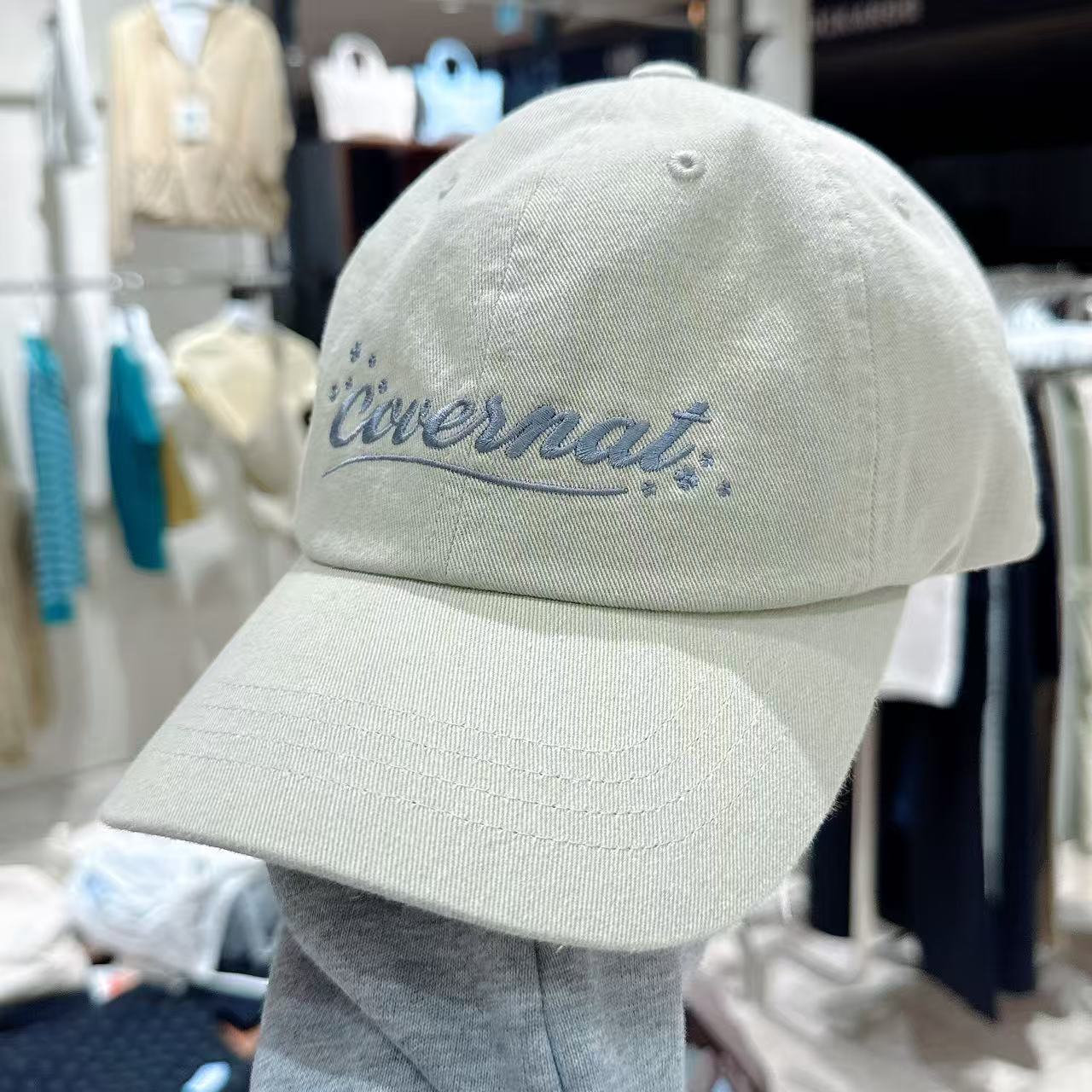 韓國 Covernat Clover Heart Cursive Washed Ball Cap【CO088】