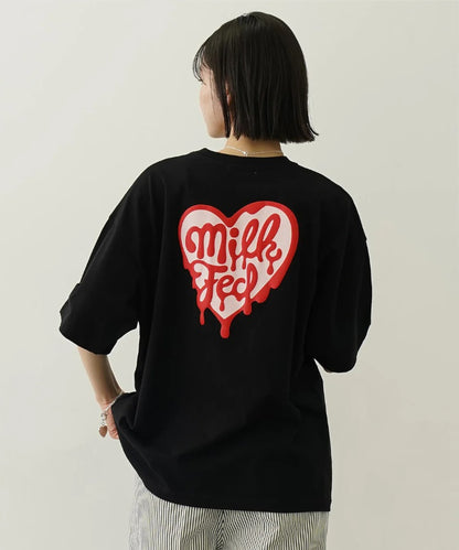 日本直送 MILKFED MELTY HEART FOAM PRINT WIDE S/S TEE【SJ027】