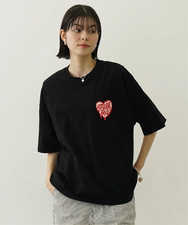 日本直送 MILKFED MELTY HEART FOAM PRINT WIDE S/S TEE【SJ027】
