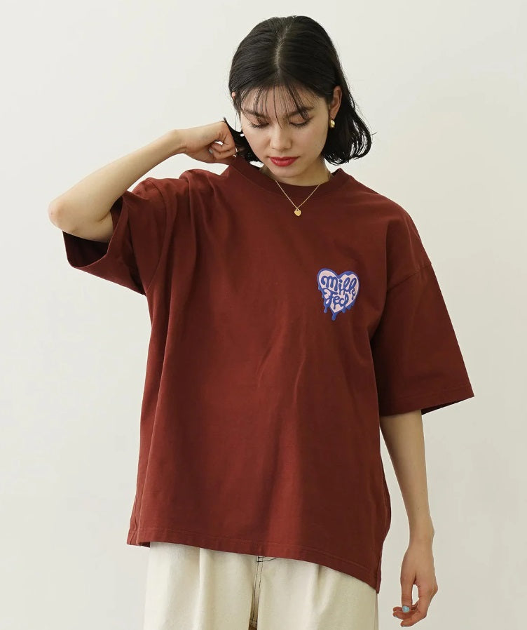 日本直送 MILKFED MELTY HEART FOAM PRINT WIDE S/S TEE【SJ027】