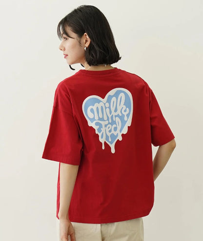 日本直送 MILKFED MELTY HEART FOAM PRINT WIDE S/S TEE【SJ027】