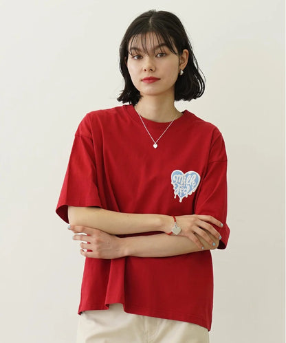日本直送 MILKFED MELTY HEART FOAM PRINT WIDE S/S TEE【SJ027】