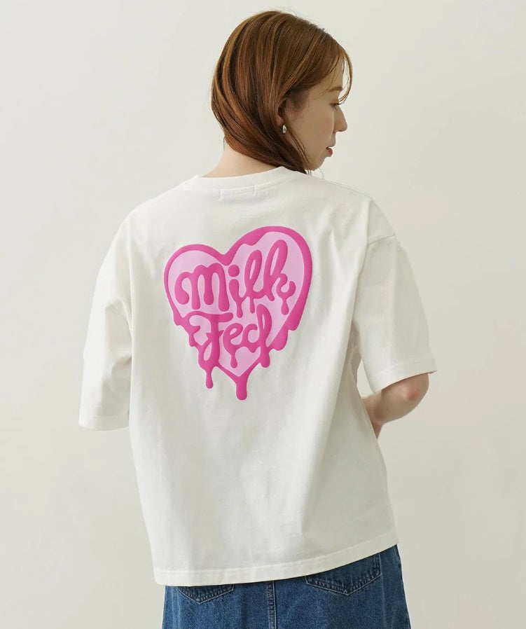 日本直送 MILKFED MELTY HEART FOAM PRINT WIDE S/S TEE【SJ027】