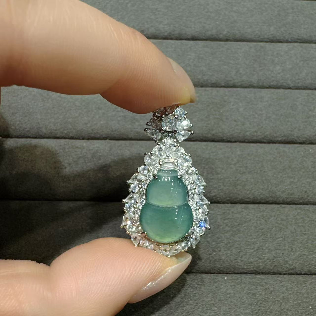 合金藍水葫蘆吊墜【KX619】