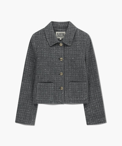 韓國 Marithe Francois Girbaud W Collar Tweed Jacket【MF704】