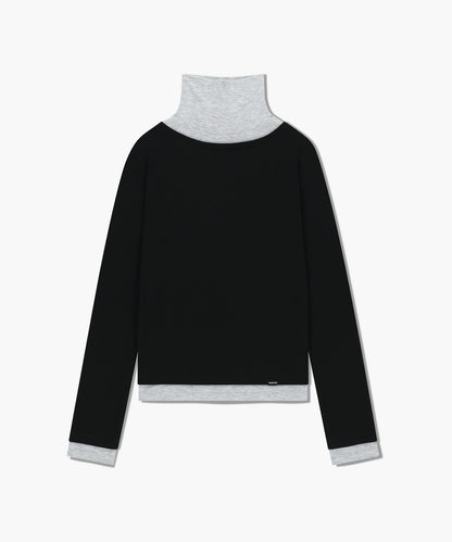 韓國 Marithe Francois Girbaud W Layered Turtle Neck Long Sleeve【MF771】