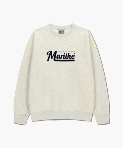 韓國 Marithe Francois Girbaud Applique Logo Oversized Sweatshirt (Brushed) 【MF772】