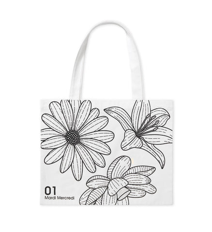 韓國 Mardi Mercredi CANVAS BAG TRIPLE FLOWER 【MM043】
