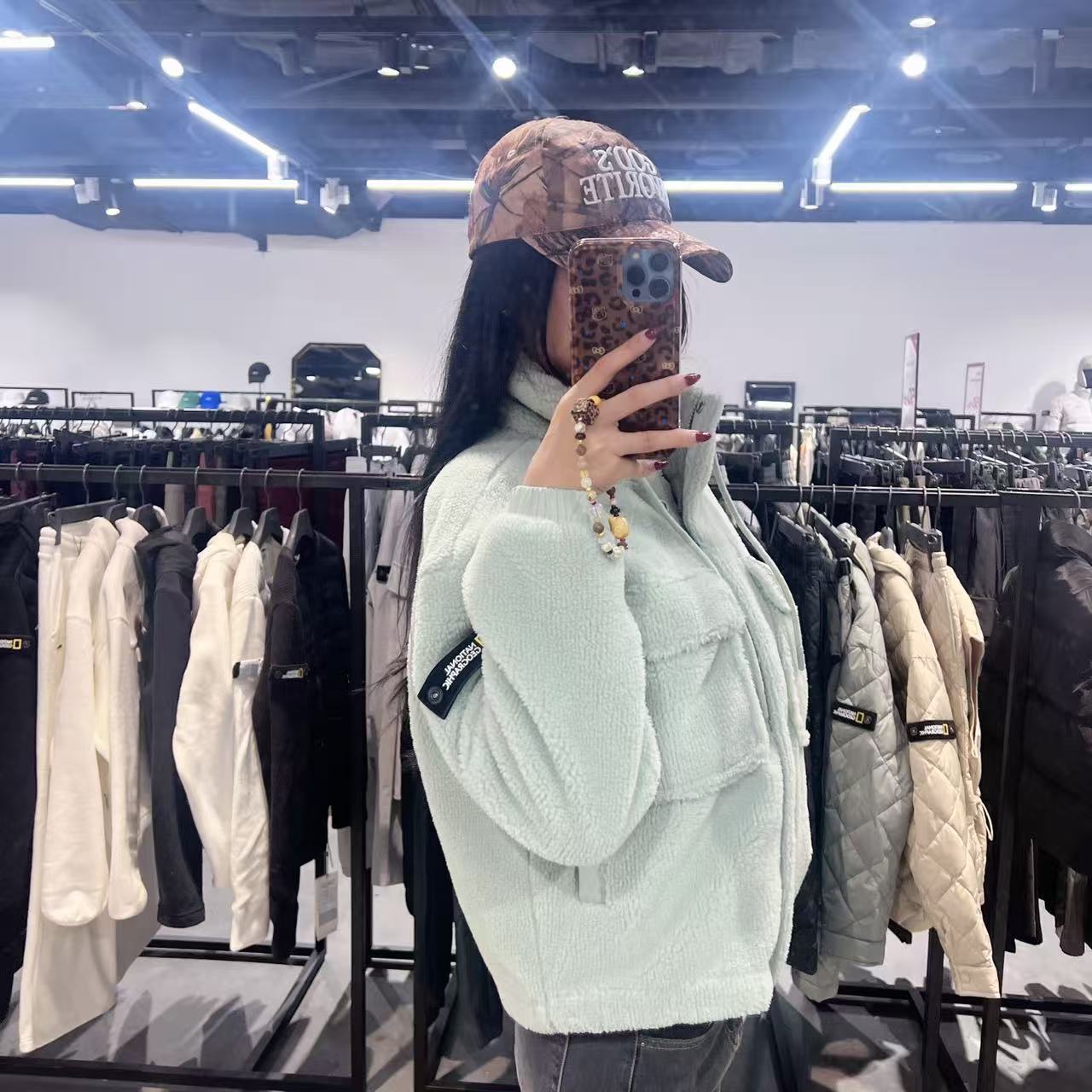 韓國 National Geographic Women's Brodia FLEECE High Neck F-ZIP【NG051】