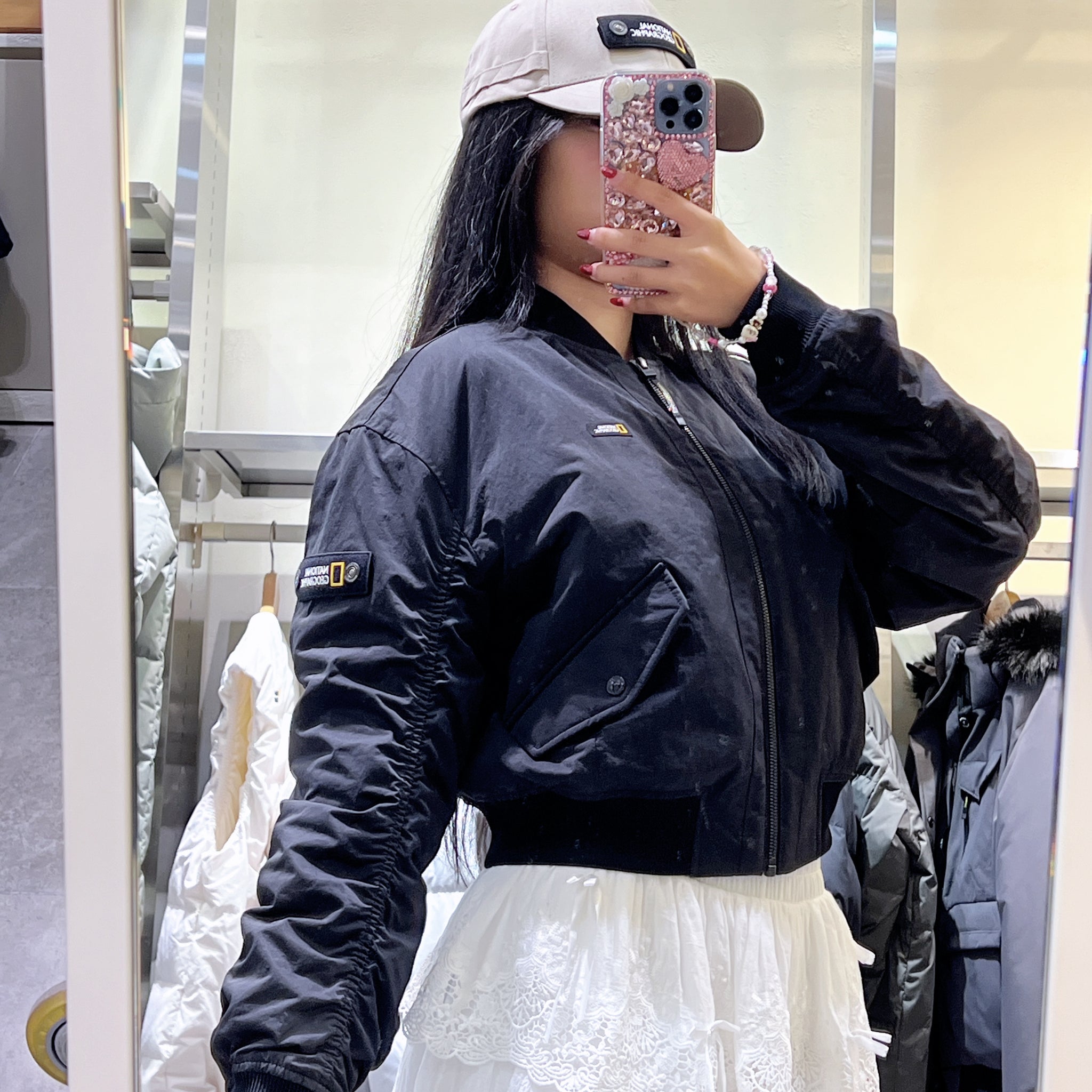 韓國 National Geographic Women's Anas Blue Jean Padded Short Jumper【NG824】