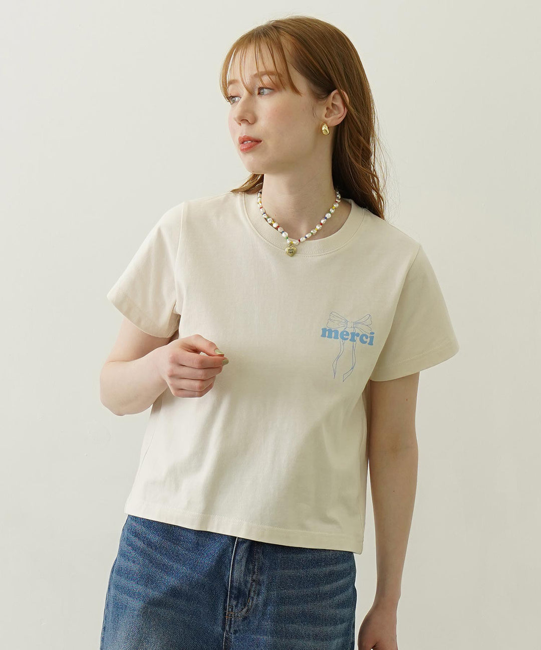 日本直送 MILKFED MERCI RIBBON COMPACT S/S TEE【SJ037】