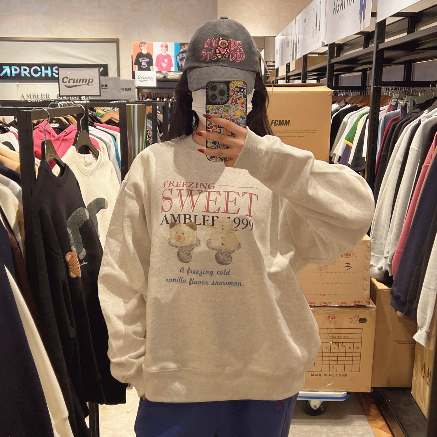 韓國 Ambler Vanilla Flavor Snowman Sweatshirt 【AR044】 - STT Mall HK 靚太網購