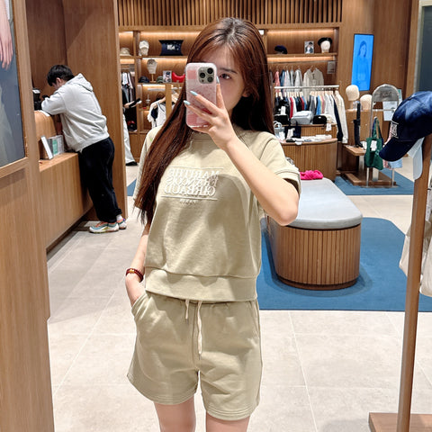 韓國 Marithe Francois Girbaud Women's CLASSIC LOGO HALF SWEATSHIRT【MF473】