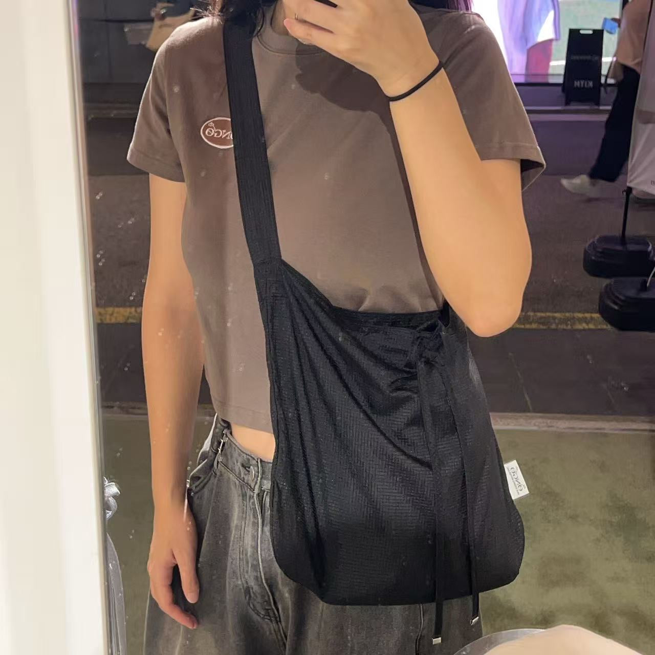 韓國 ONGO Grid Nylon Knot Bag【ON018】