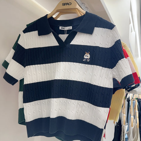 韓國 SPAO Cable Half-open Half-sleeve Knit【SP099】