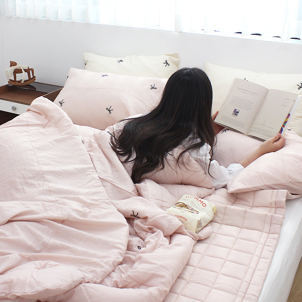 韓國 浪滿六月法式蝴蝶刺繡結莫代爾(無花邊)【SM418】