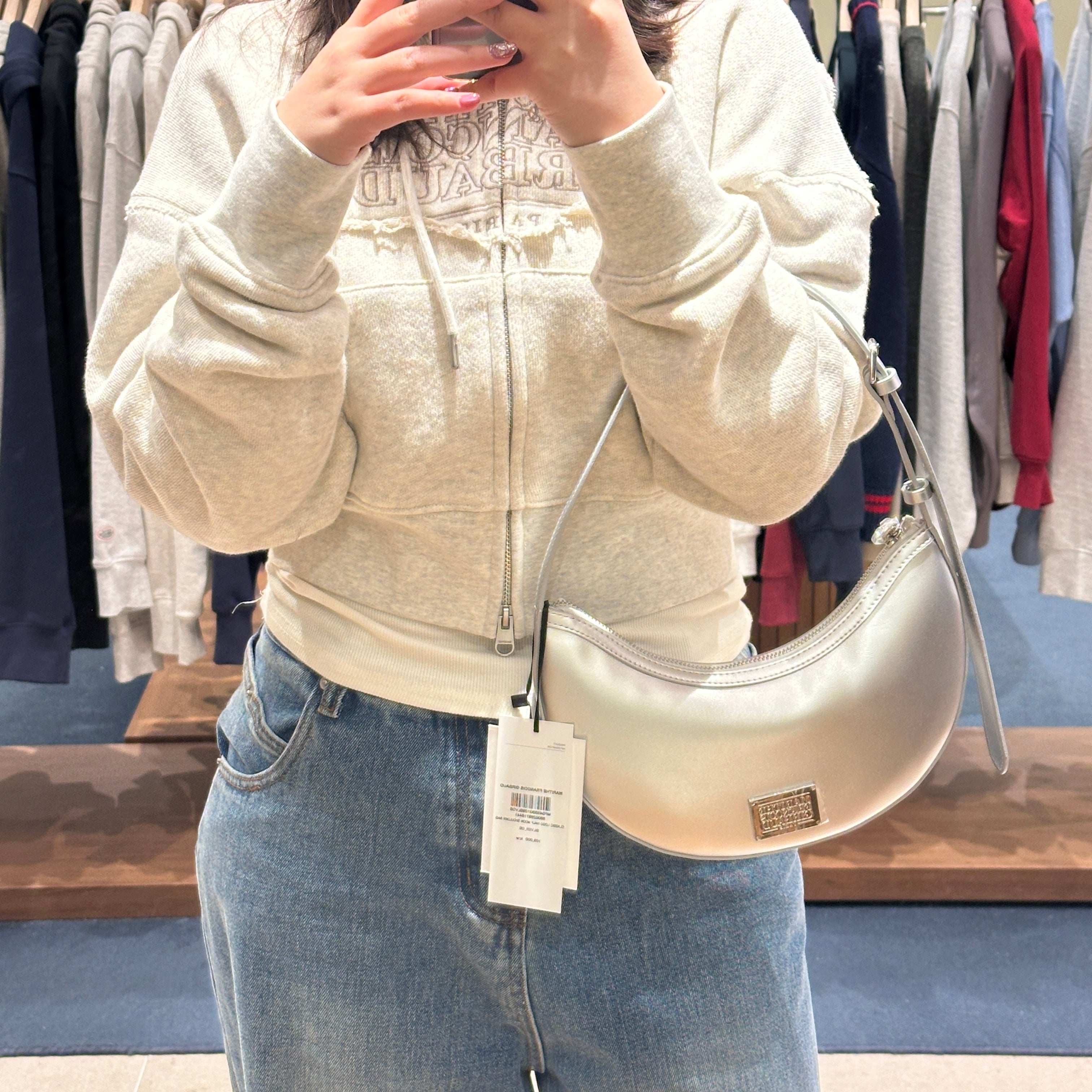 韓國Marithe Francois Girbaud CLASSIC LOGO HALF MOON SHOULDER