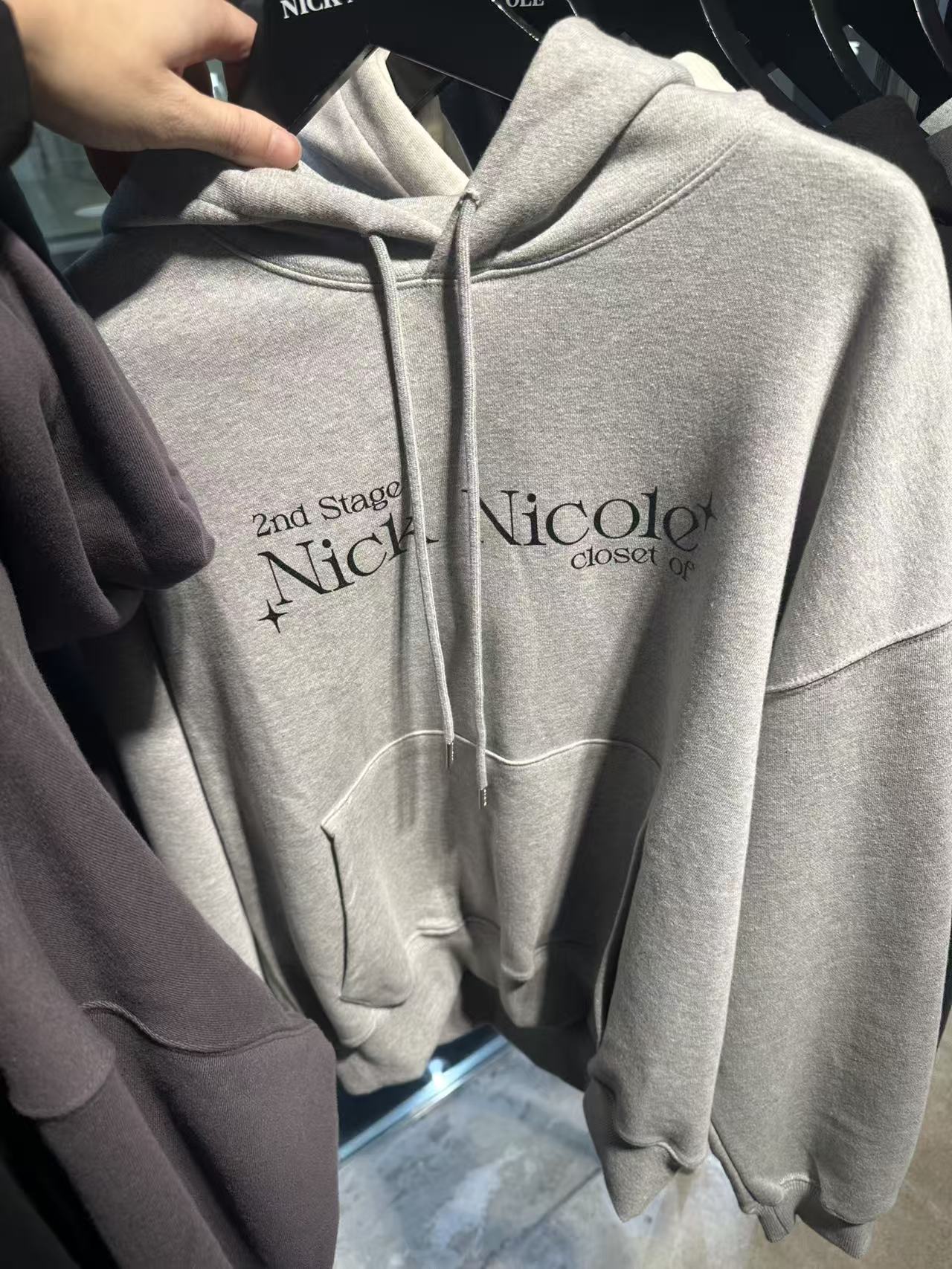 韓國 Nick Nicole Lettering Hoddy Sweatshirt【NK096】