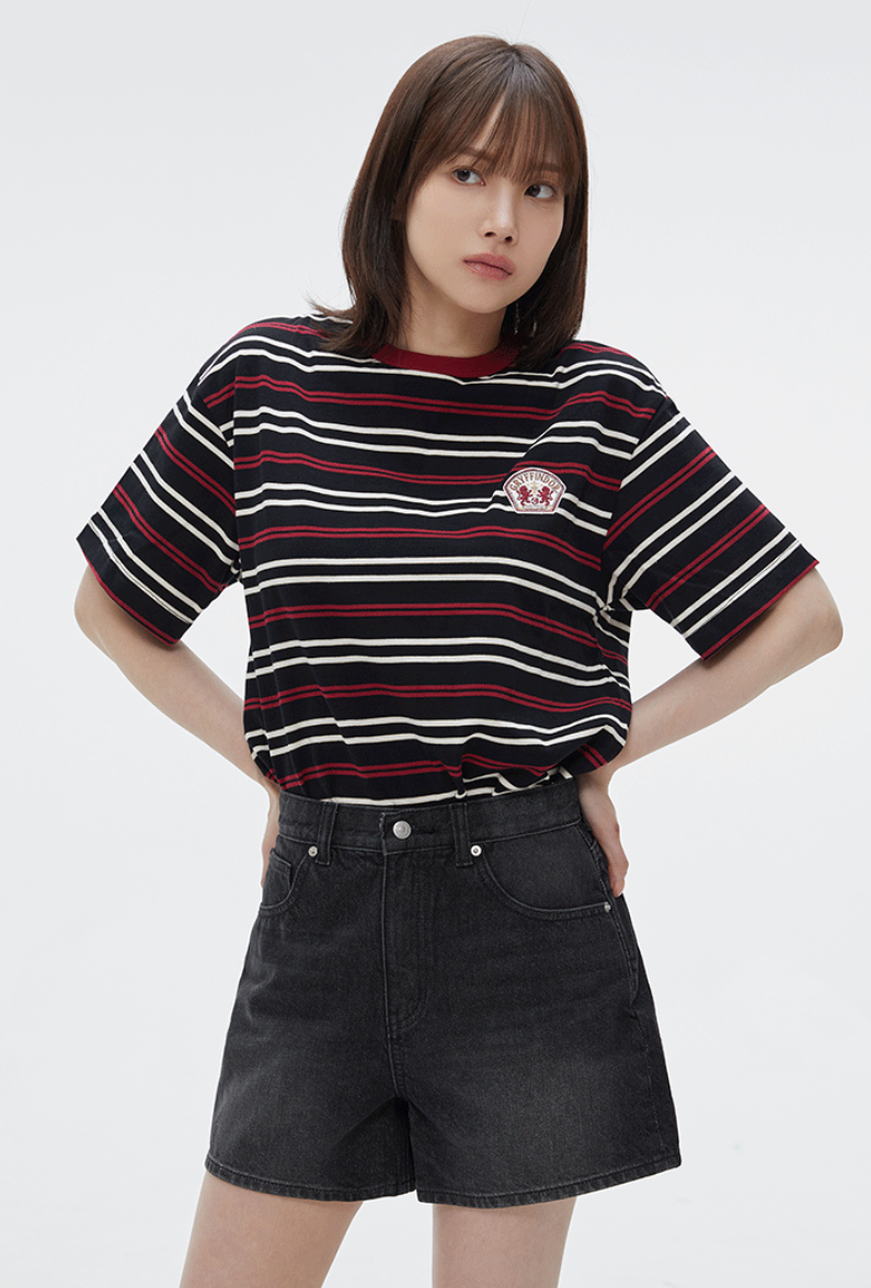 韓國 SPAO Striped Short Sleeve T-Shirt【SP176】