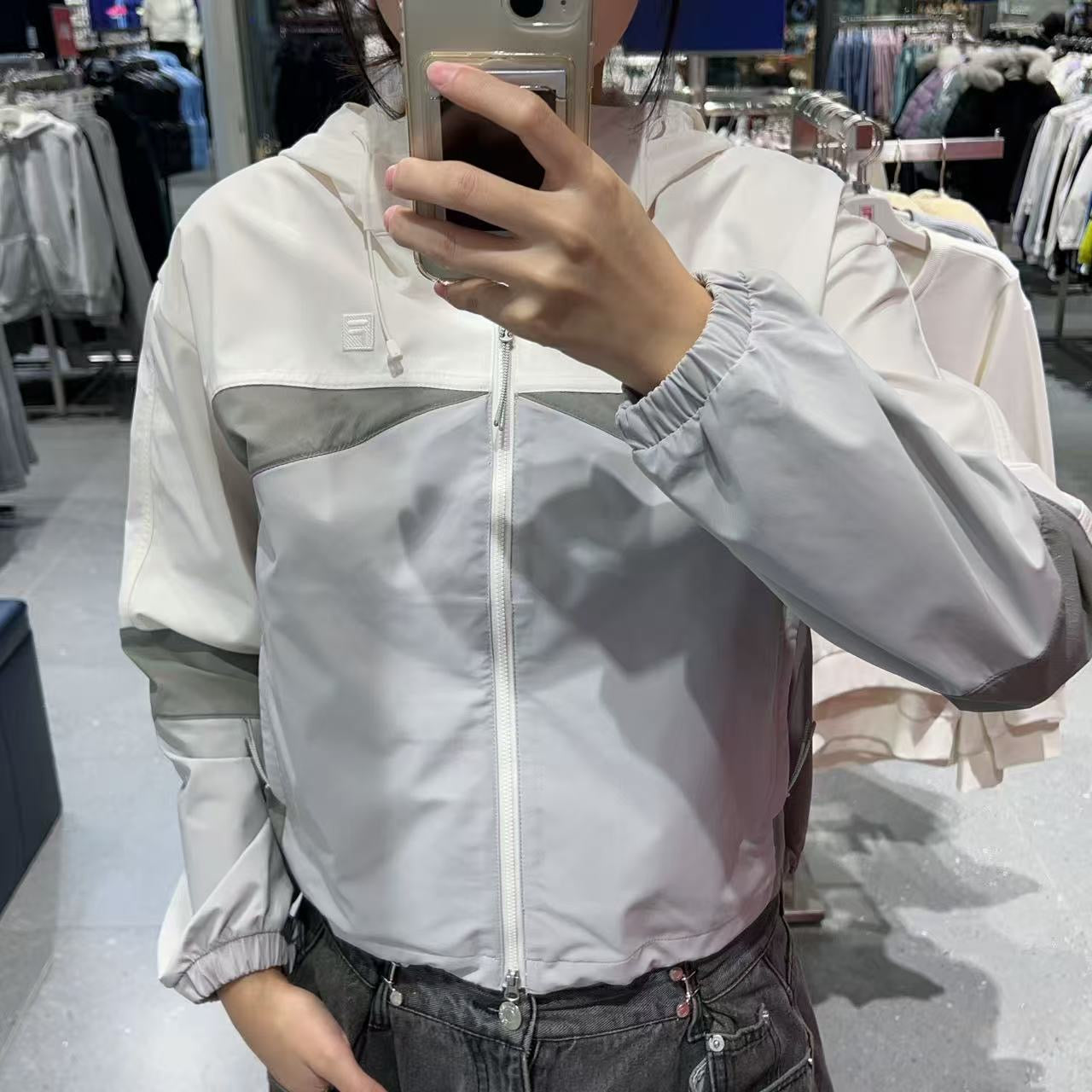 韓國 FILA Color Block Hooded Windbreaker【FA051】