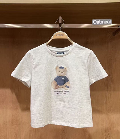韓國 WhoAU Bear Photo Crop T-Shirt【WA311】