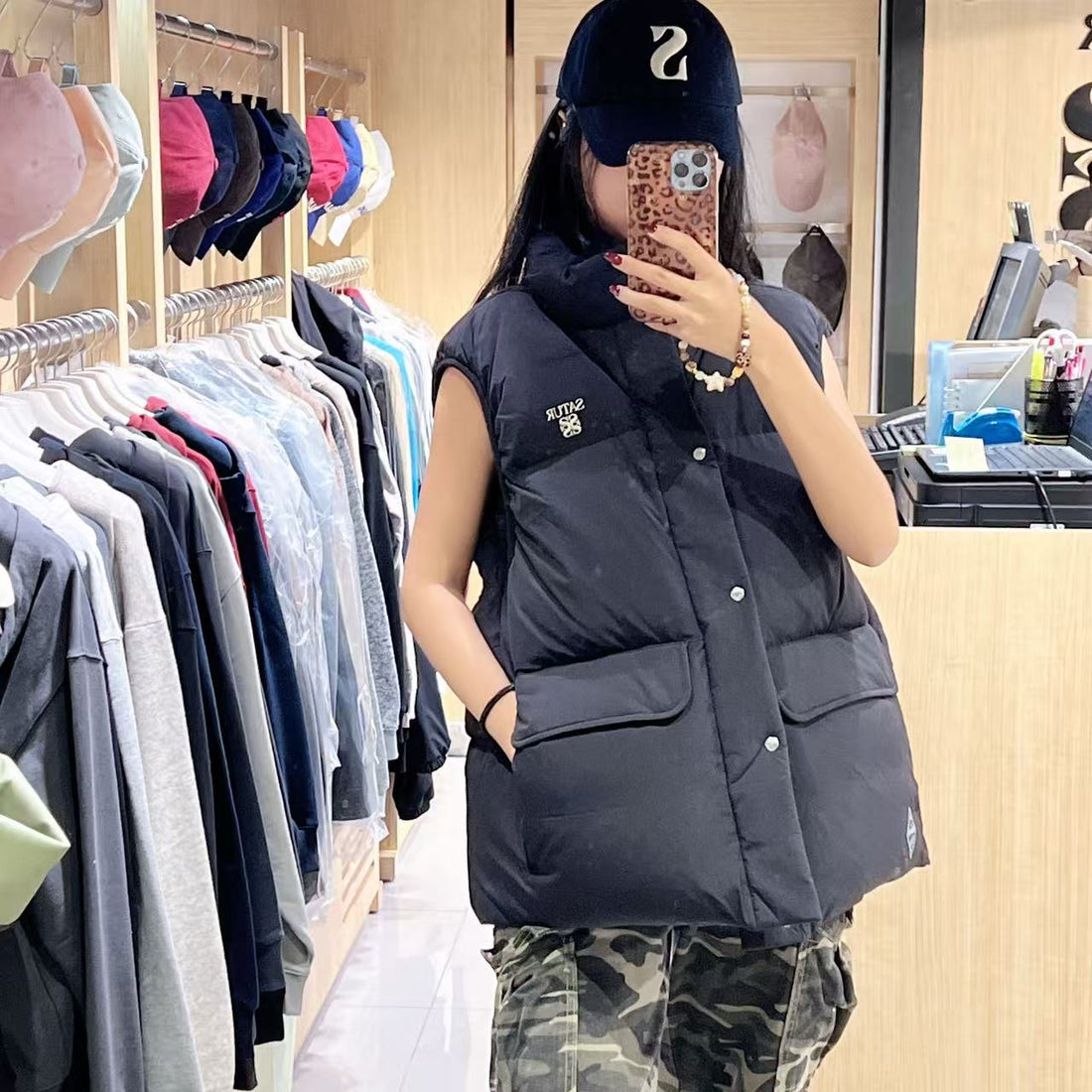 韓國 Satur Apero Pocket Duck Down Padding Vest (鴨絨)【SR205】