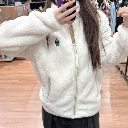 韓國 Who.A.U Steve Fur Fleece Zip-Up【WA245】