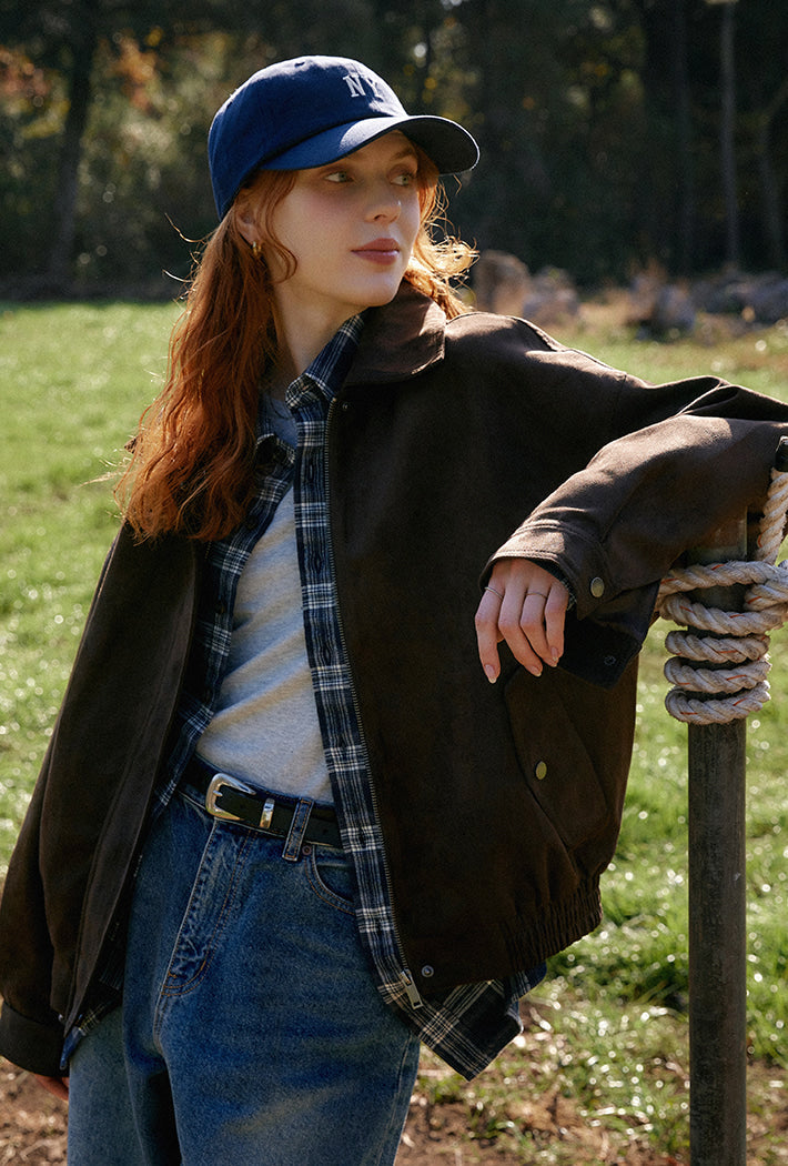 韓國 SPAO Women's Suede Blouson Jumper【SP367】