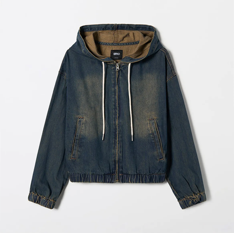 韓國 SPAO Women's Denim Hooded Zip-Up【SP225】