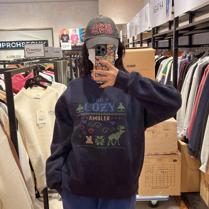 韓國 Ambler Cozy Day Nordic Embroidery Sweatshirt【AR043】 - STT Mall HK 靚太網購