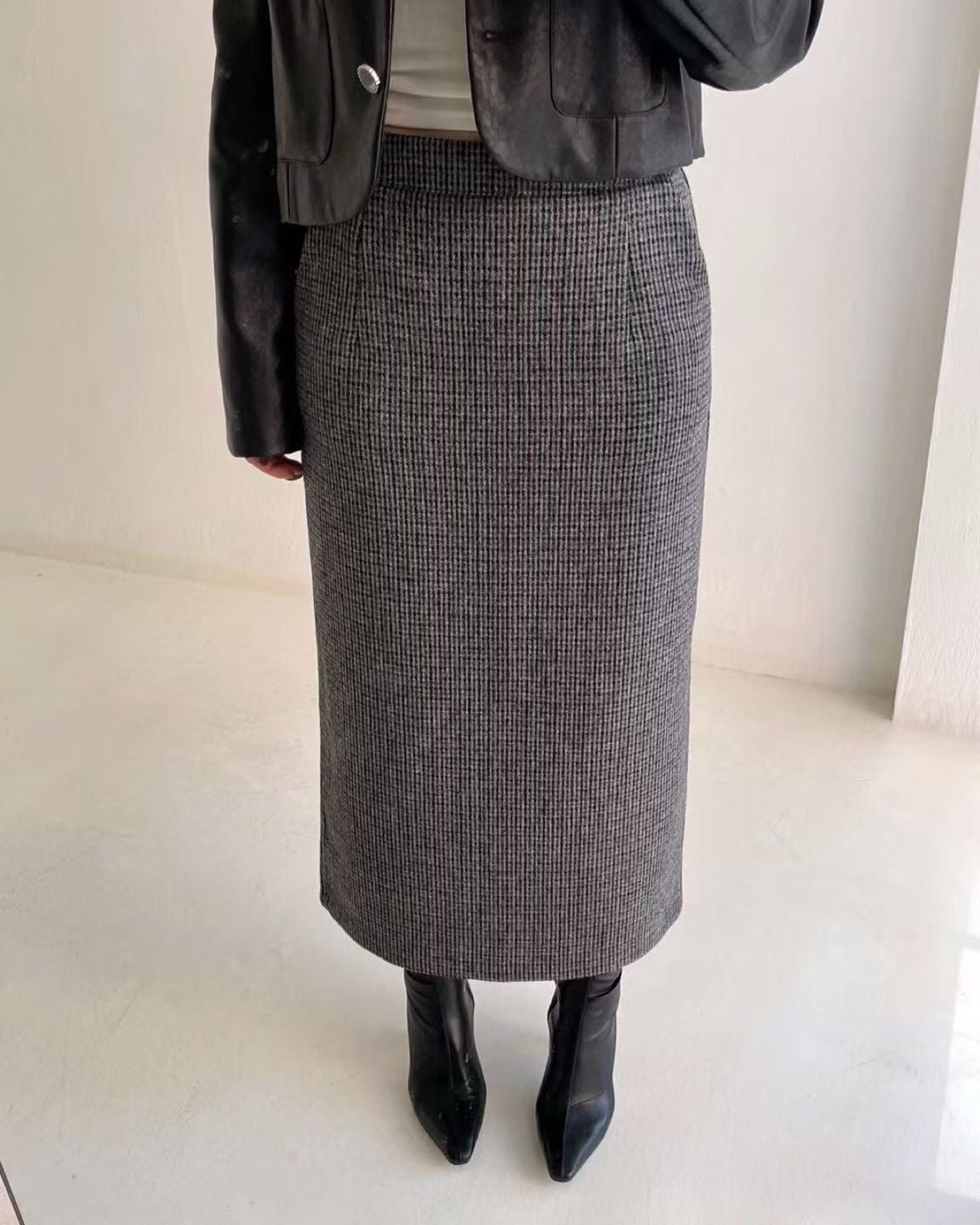 韓國 HowLuk 牛仔裙 刷薄毛  (冬季款)【H361】