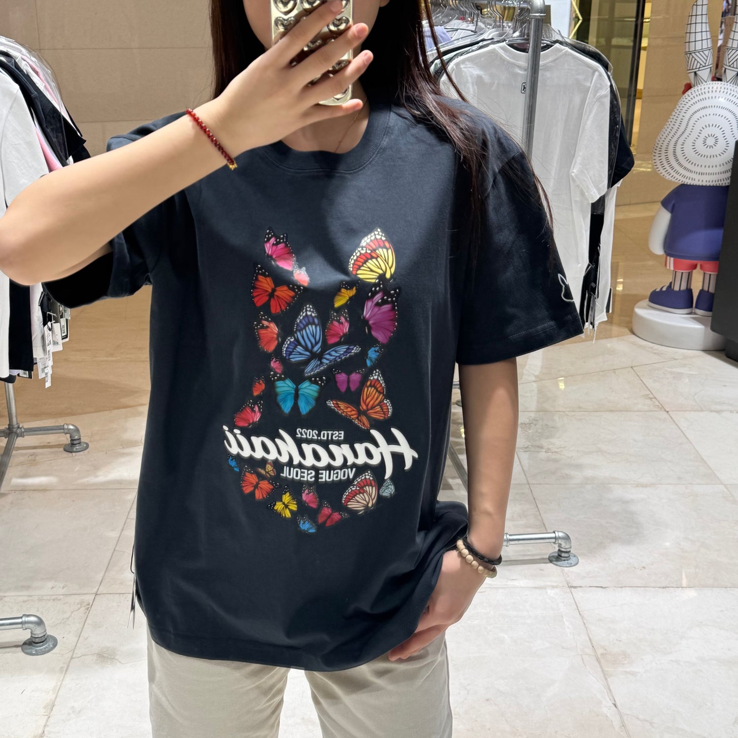 韓國 HANAHAII 蝴蝶圖案 T-shirt【HA024】 - STT Mall HK 靚太網購