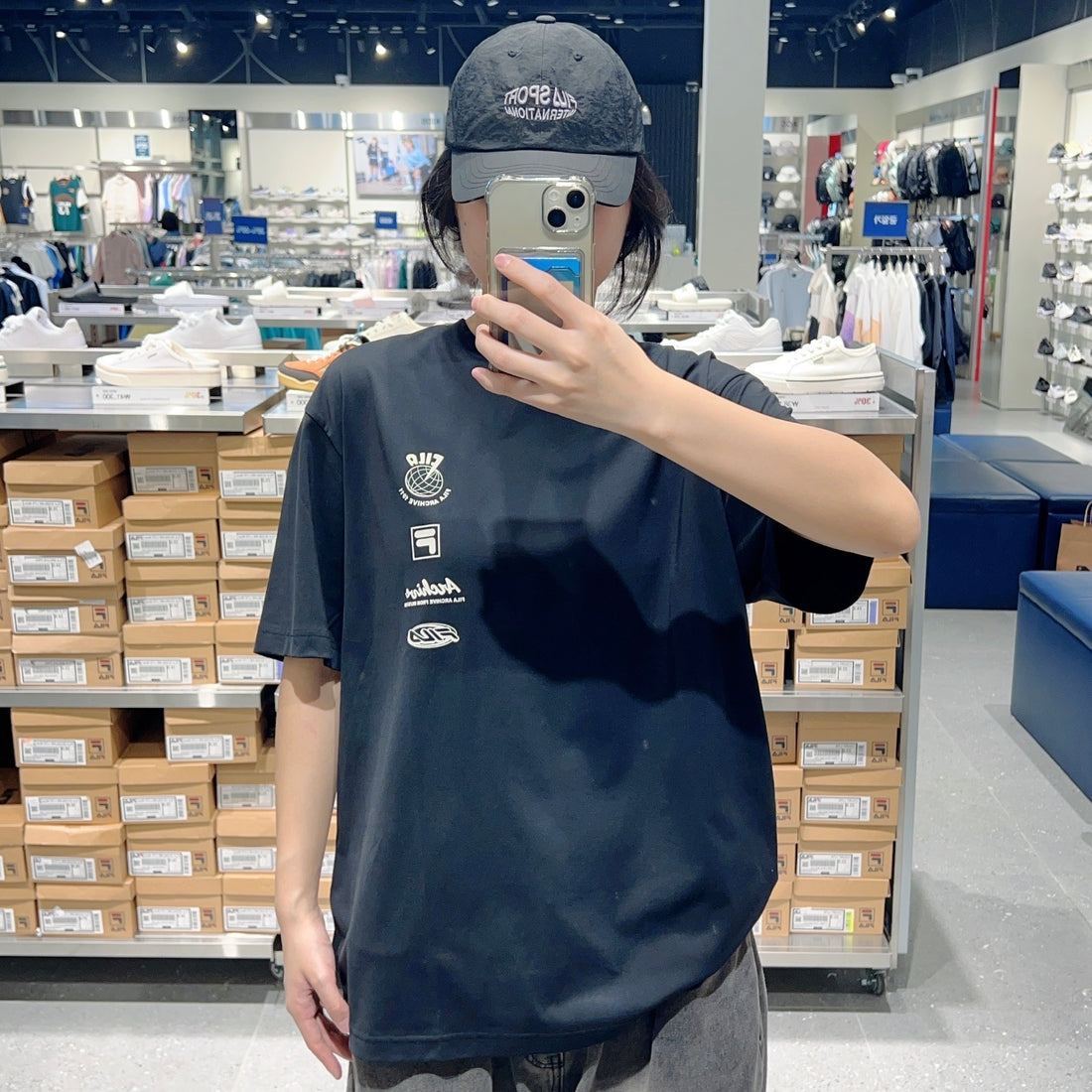 韓國 FILA Supima Layered Logo Short Sleeve T-Shirt【FA300】