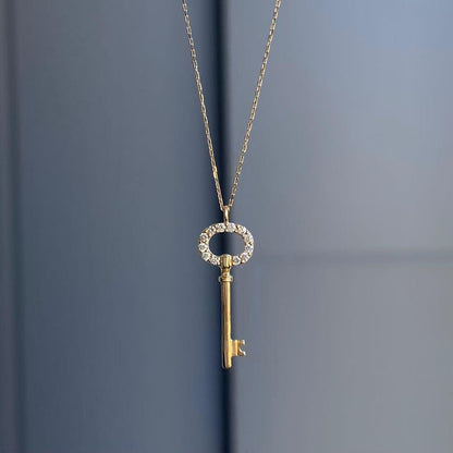 日本直送 輕奢小氣質鑰匙款黃金色項鍊【JS355】