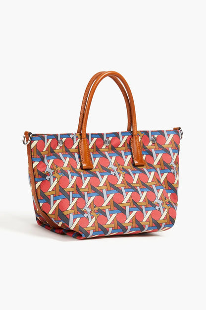 TORY BURCH Basketweave printed canvas tote