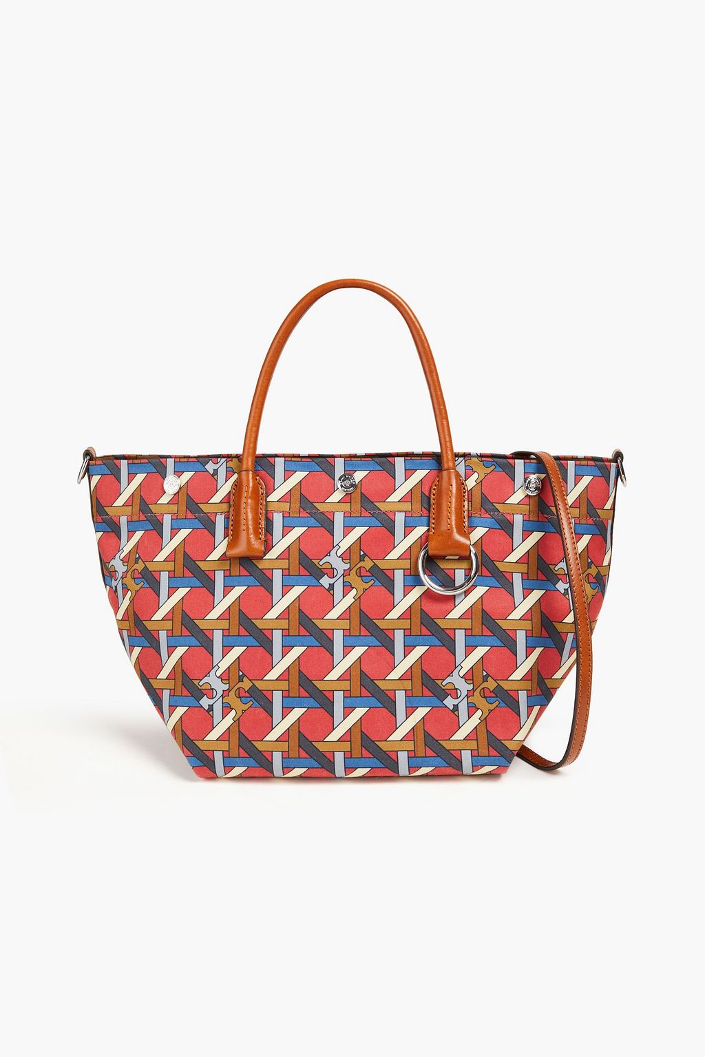 TORY BURCH Basketweave printed canvas tote