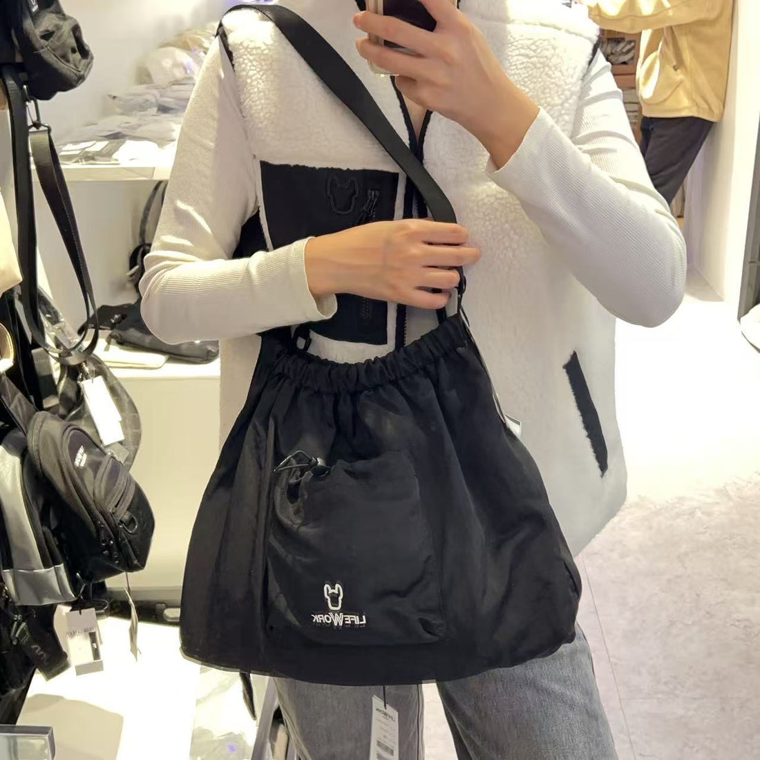 韓國 LifeWork Shirring Face Radock Crossbody Bag【LW050】