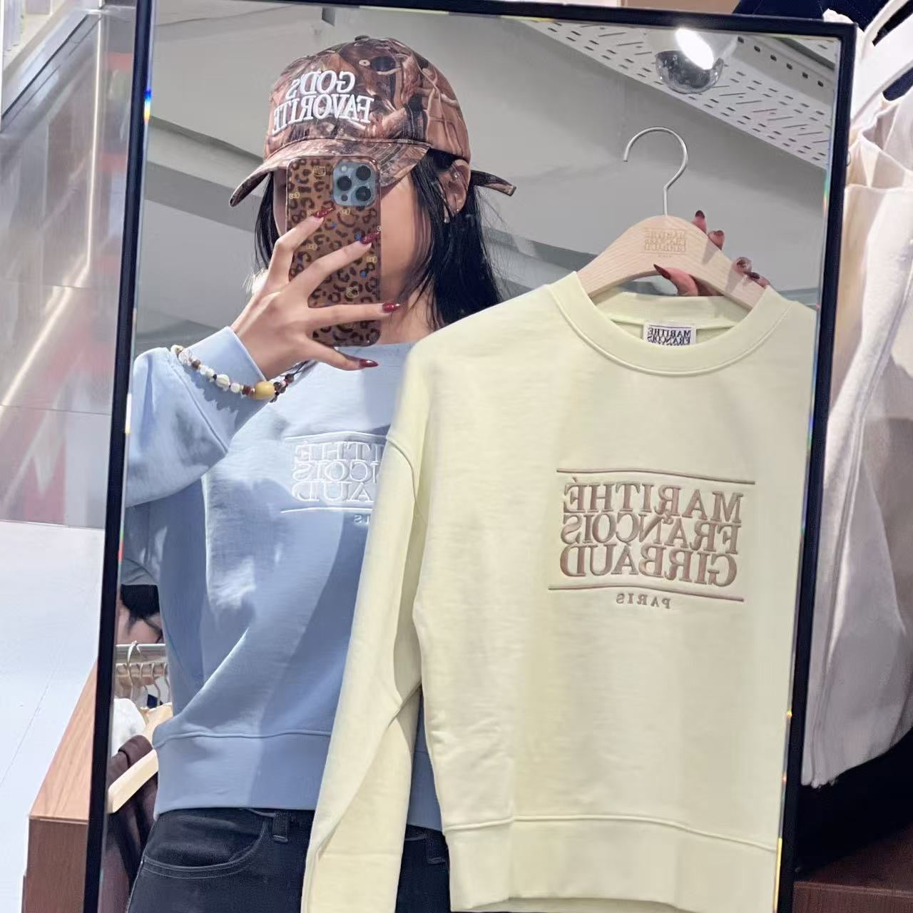 韓國 Marithe Francois Girbaud W Classic Logo Crop Sweatshirt【MF654】