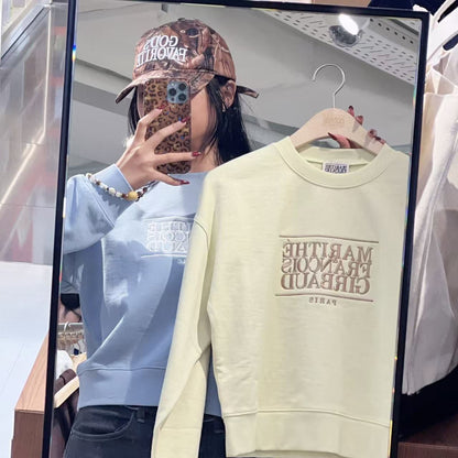 韓國 Marithe Francois Girbaud W Classic Logo Crop Sweatshirt【MF654】