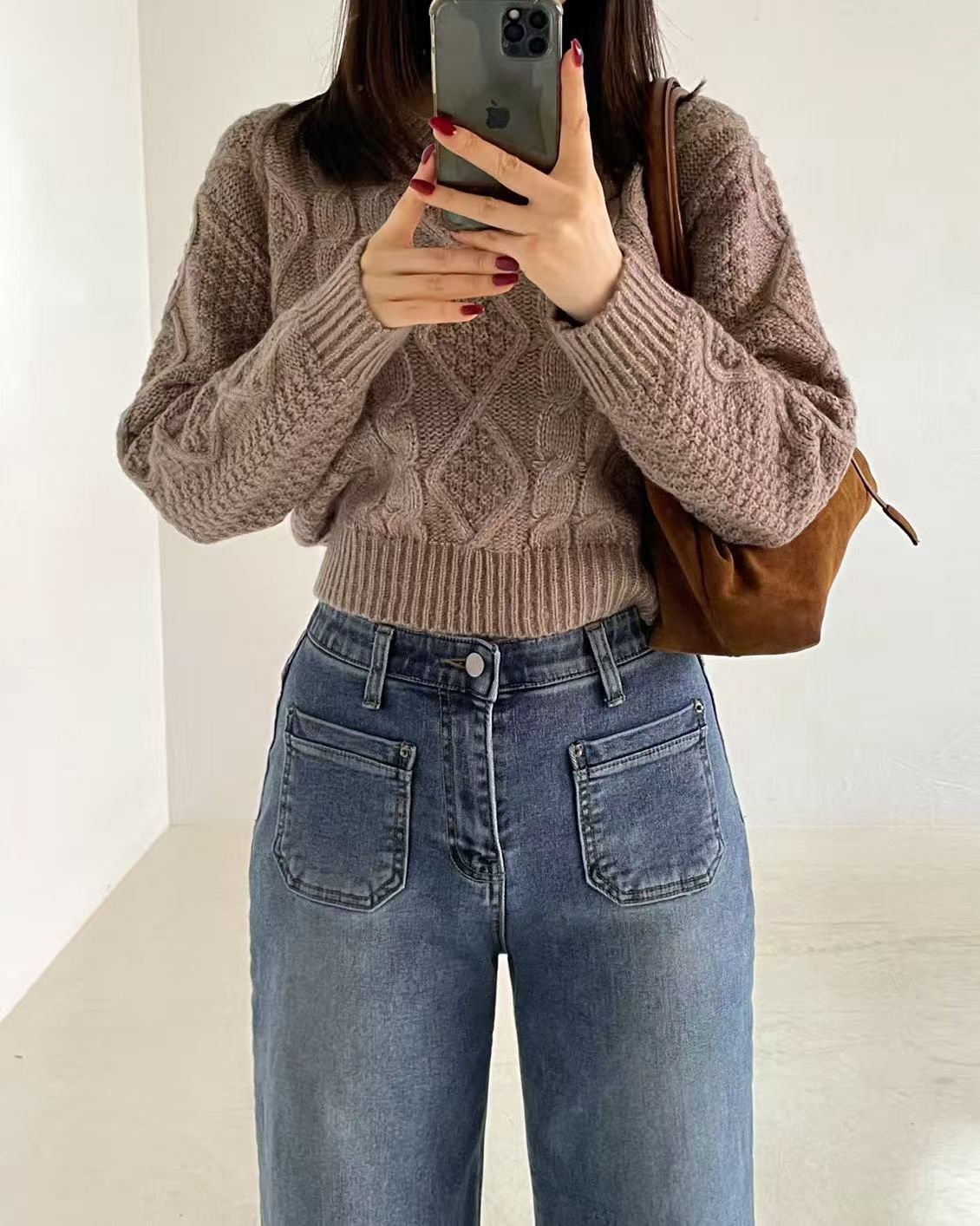 韓國 HowLuk 牛仔褲 刷薄毛 (冬季款)【H2568】