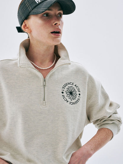 韓國 Mardi Mercredi High-Neck Sweat Zip Up Emblem Needlework【MM238】