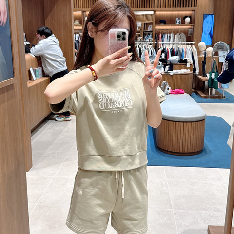 韓國 Marithe Francois Girbaud Women's CLASSIC LOGO HALF SWEATSHIRT【MF473】