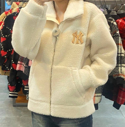 韓國 MLB Mega Logo Fleece Jacket 【MB005】 - STT Mall HK 靚太網購