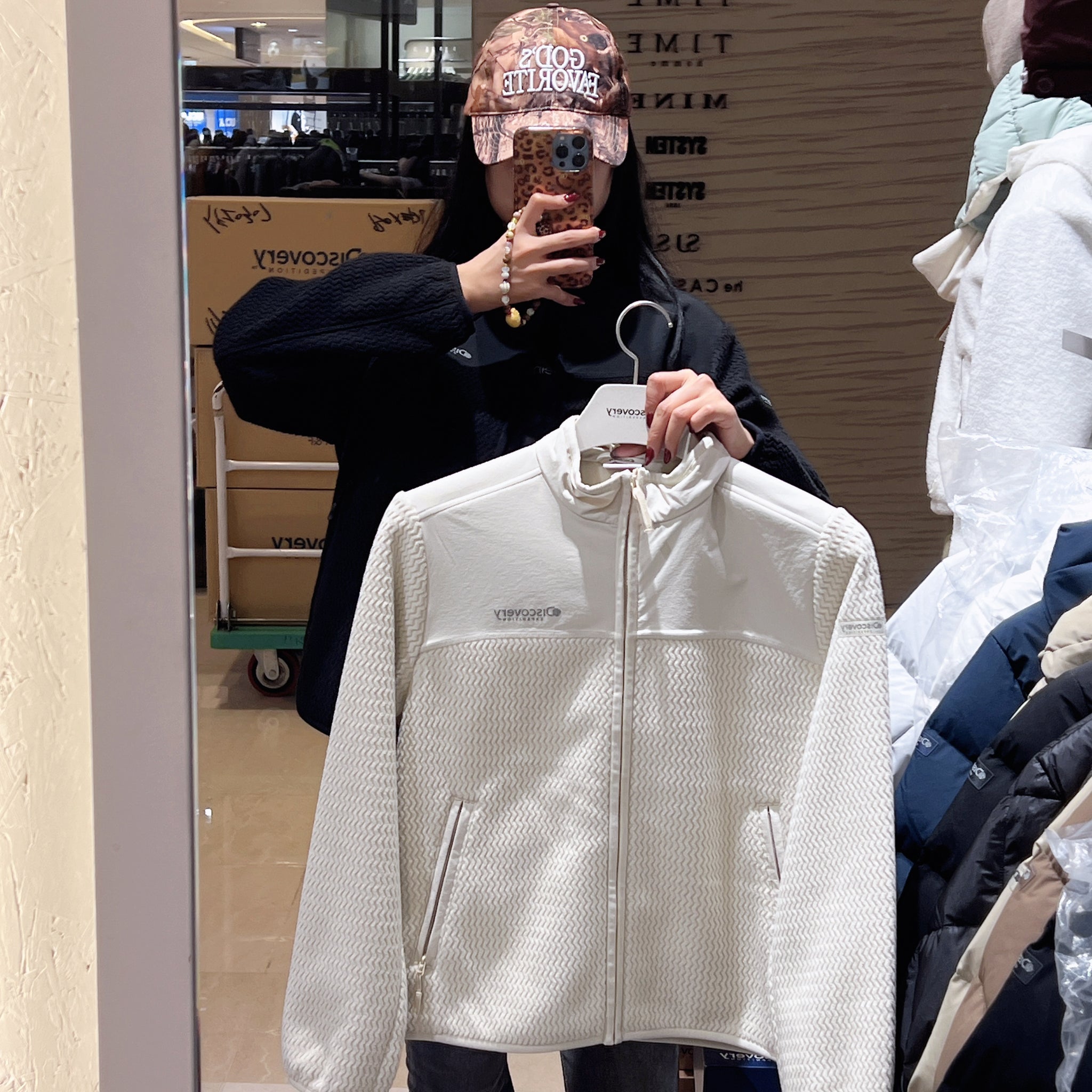 韓國 Discovery Women's Jacquard Fleece Jacket【DY076】